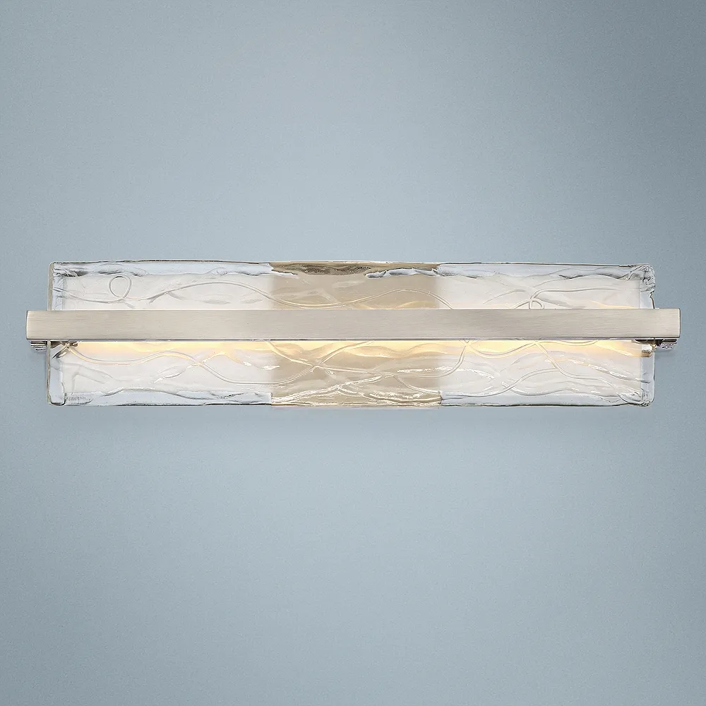 Quoizel Platinum Glacial 22" Wide Nickel - Glass Modern LED Bath Light