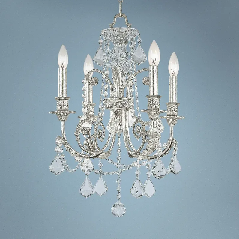 Crystorama Regis 17 1/2" Wide Olde Silver Crystal 4-Light Chandelier