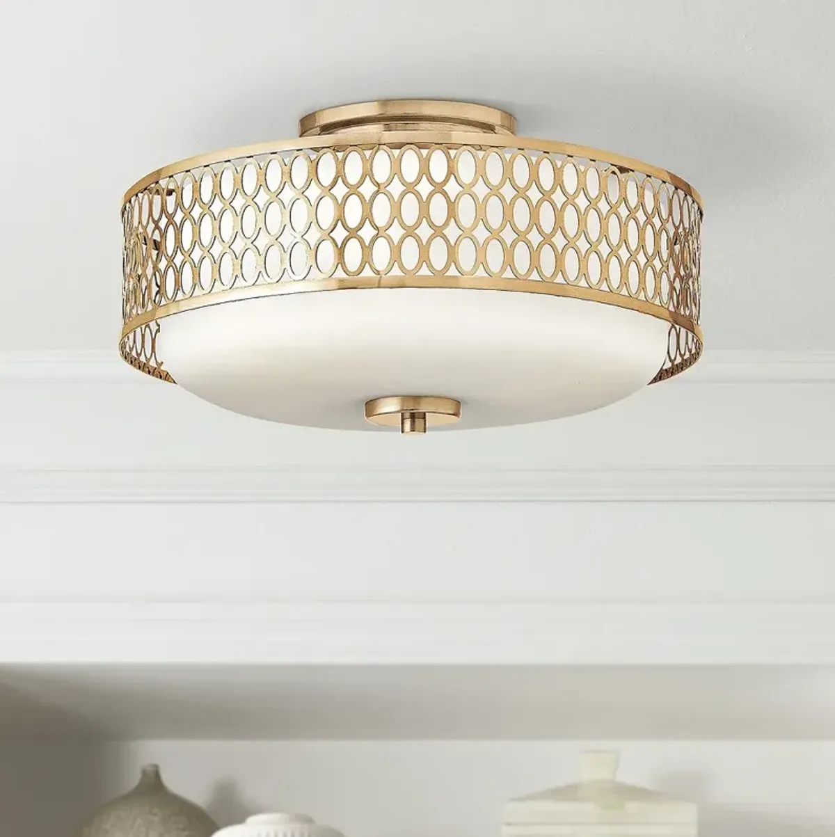 Hinkley Jules 8 1/4" High Brushed Gold Ceiling Light