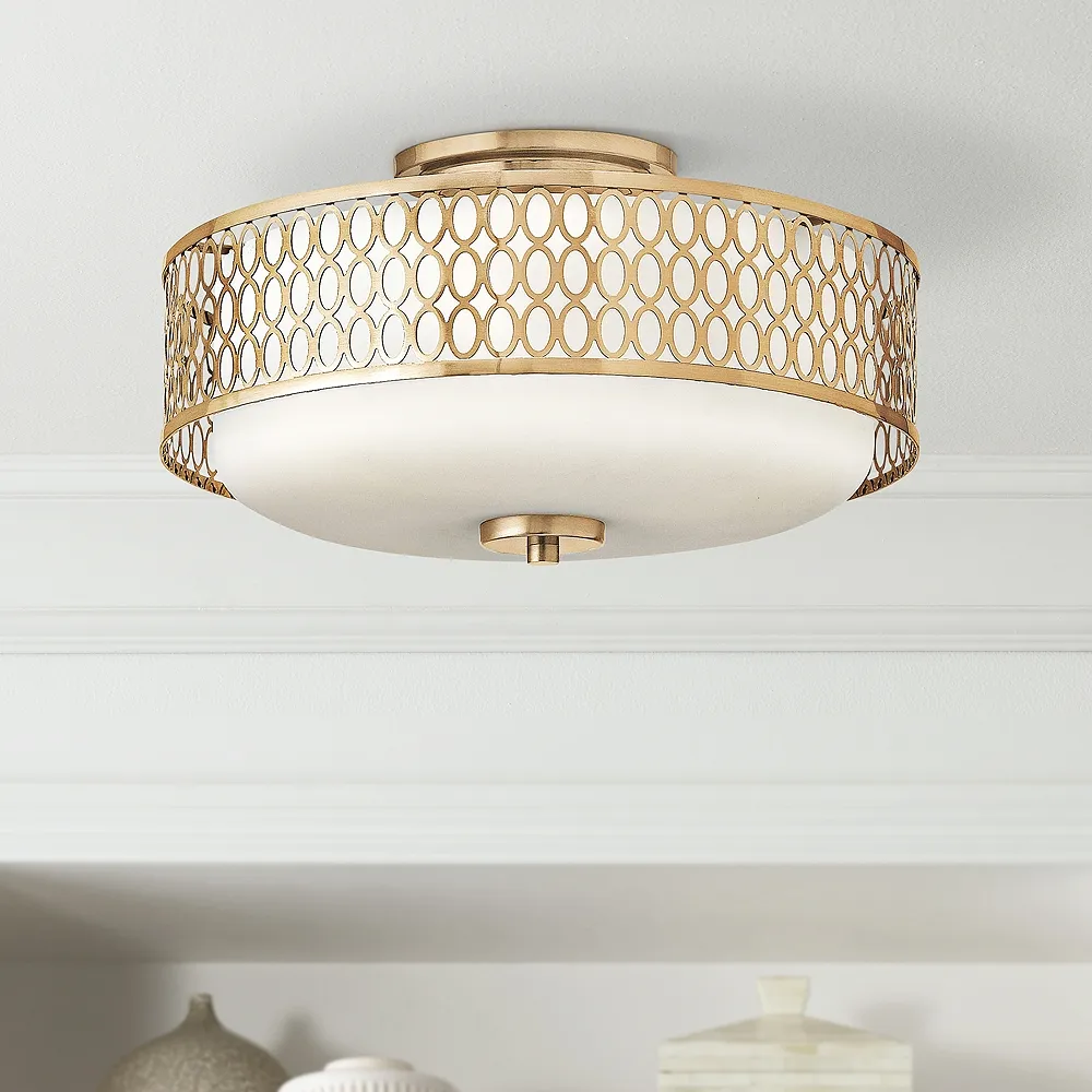 Hinkley Jules 8 1/4" High Brushed Gold Ceiling Light