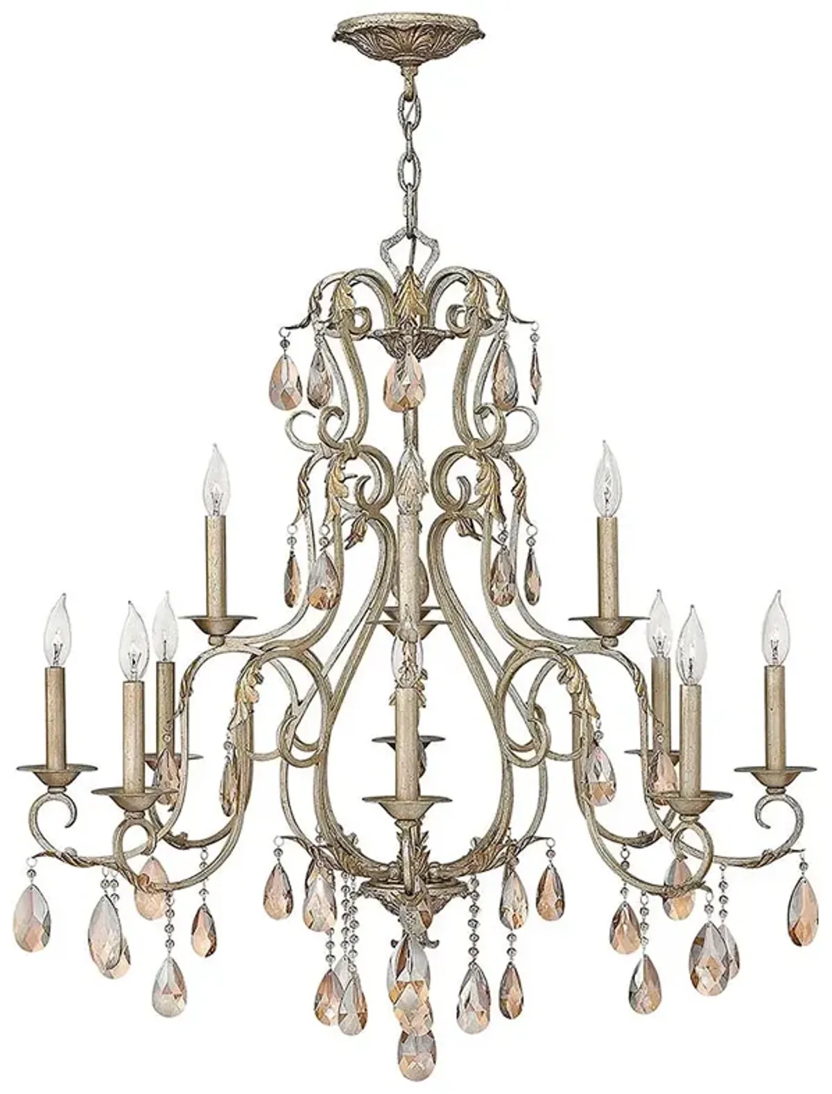 Hinkley Carlton 35" Wide Silver Leaf 12-Light Chandelier