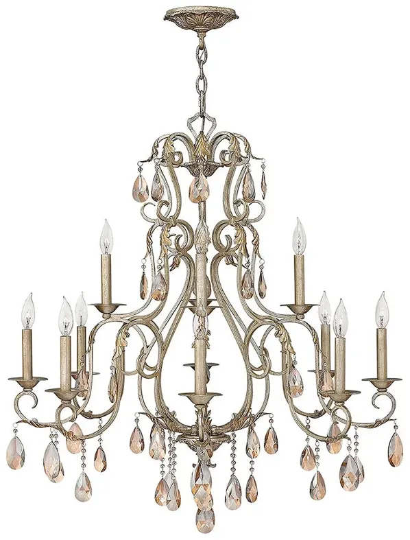 Hinkley Carlton 35" Wide Silver Leaf 12-Light Chandelier