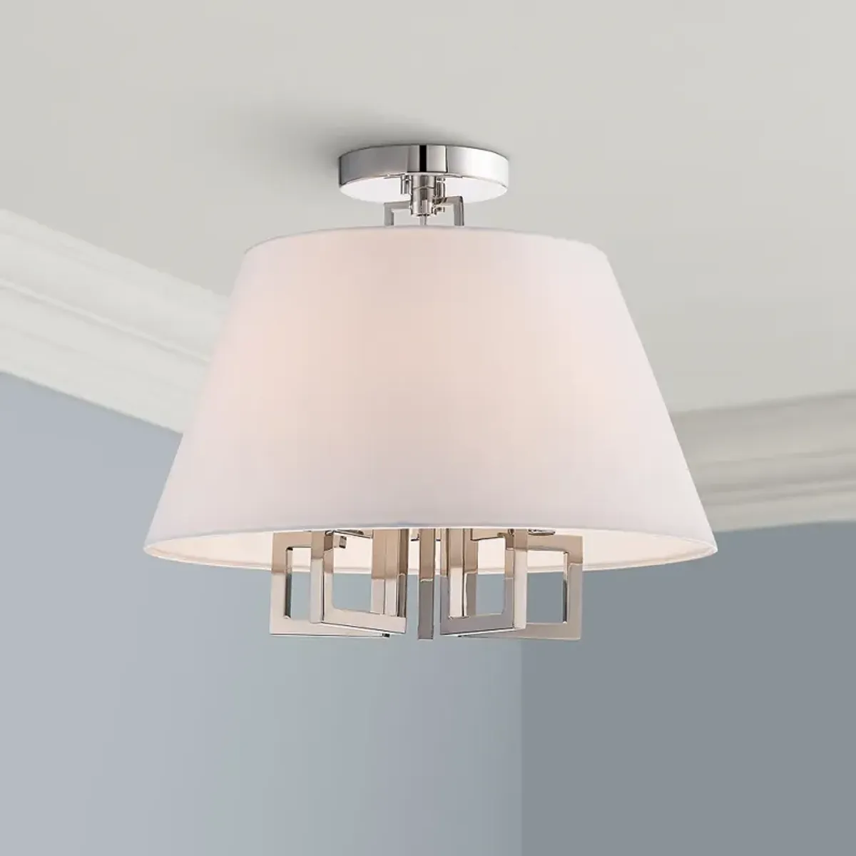 Crystorama Westwood 16" Wide 5-Light Nickel Ceiling Light