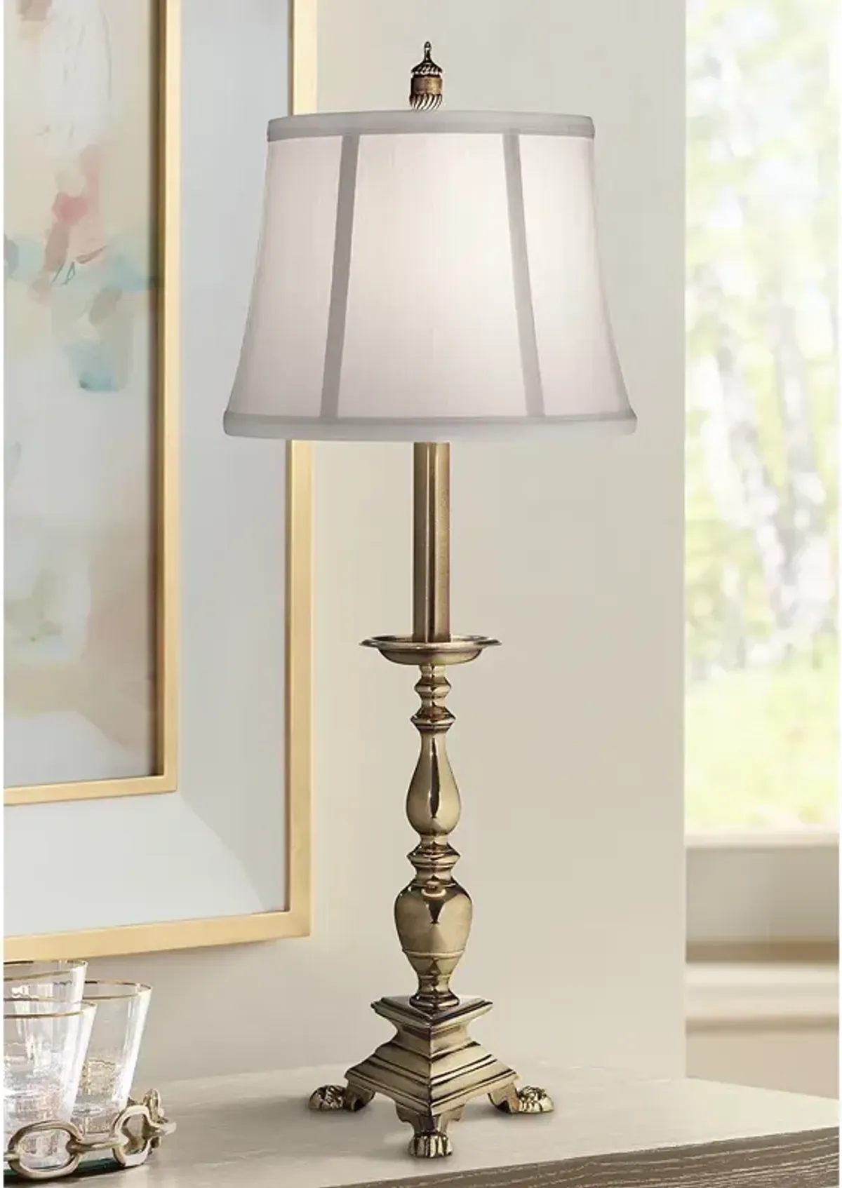 Stiffel Villeneuve Burnished Brass Buffet Table Lamp