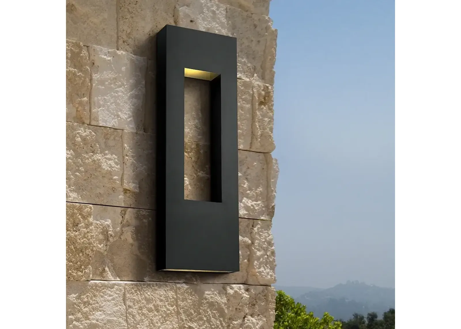 Atlantis 36"H Satin Black Integrated LED Outdoor Wall Light