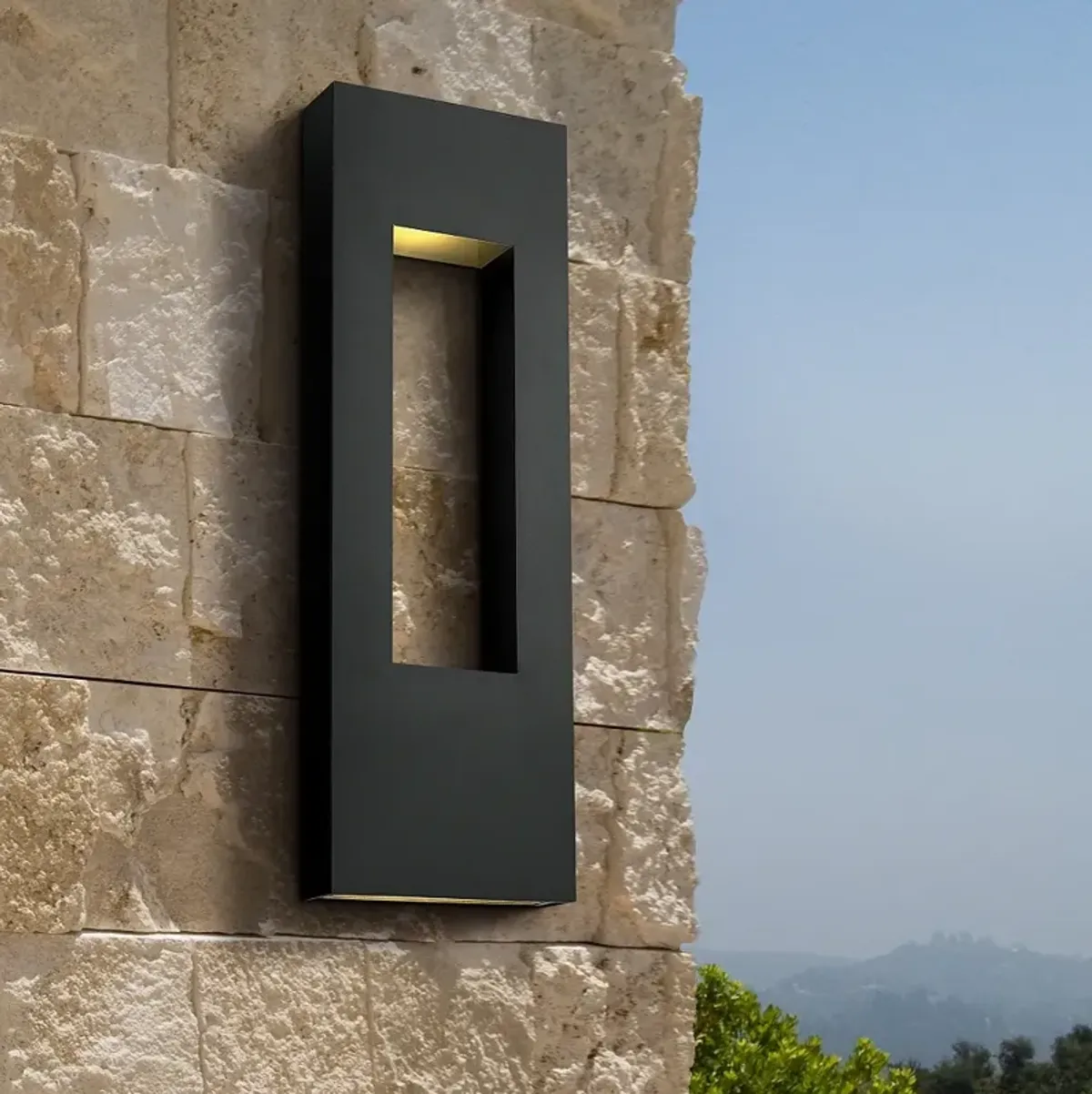 Atlantis 36"H Satin Black Integrated LED Outdoor Wall Light