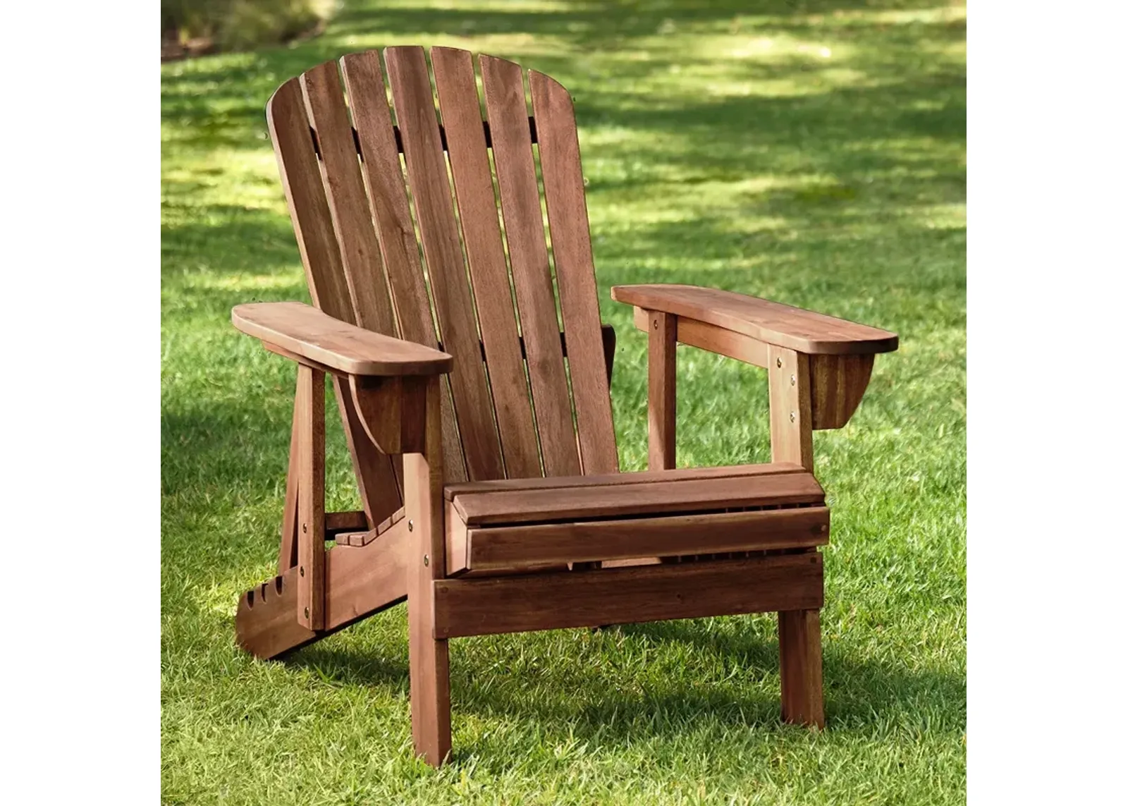 Fletcher Dark Wood Outdoor Reclining Adirondack Chair