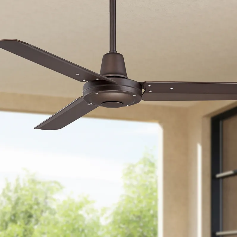 44" Plaza DC Oil-Rubbed Bronze Damp Rated Ceiling Fan with Remote