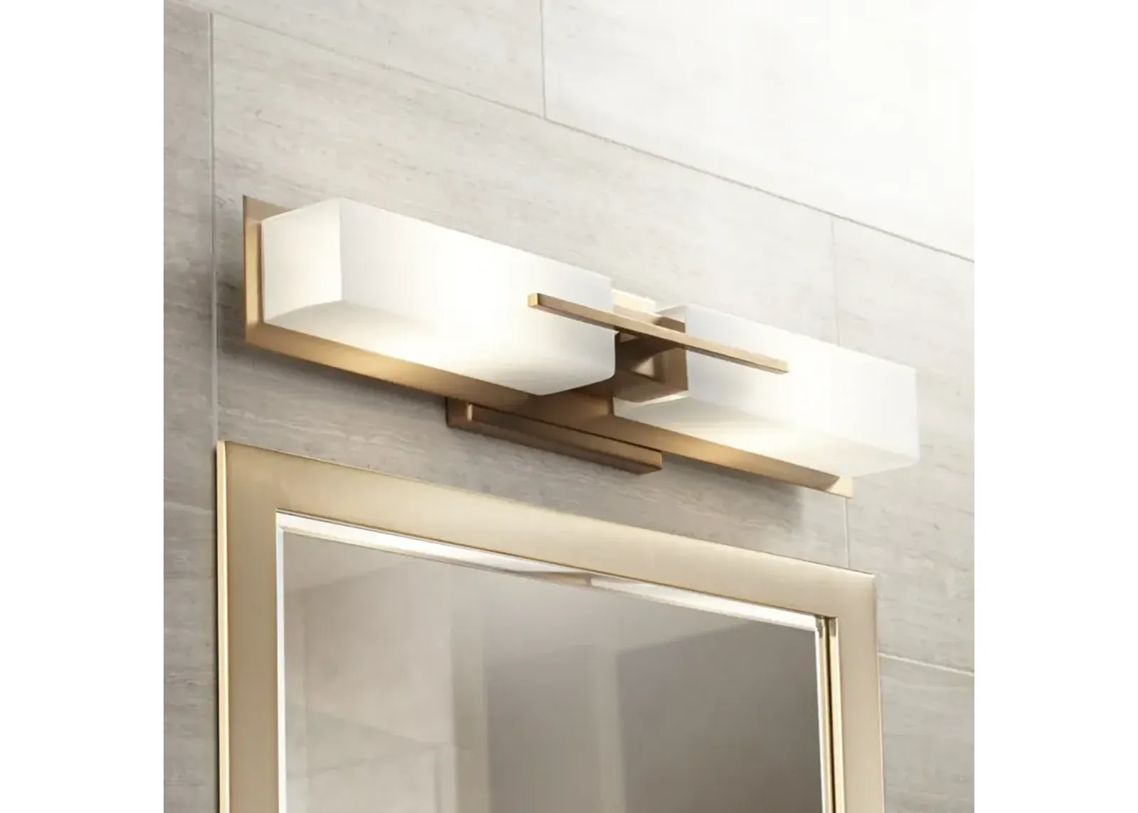 Possini Euro Midtown 23 1/2" Wide Burnished Brass Modern Bath Light