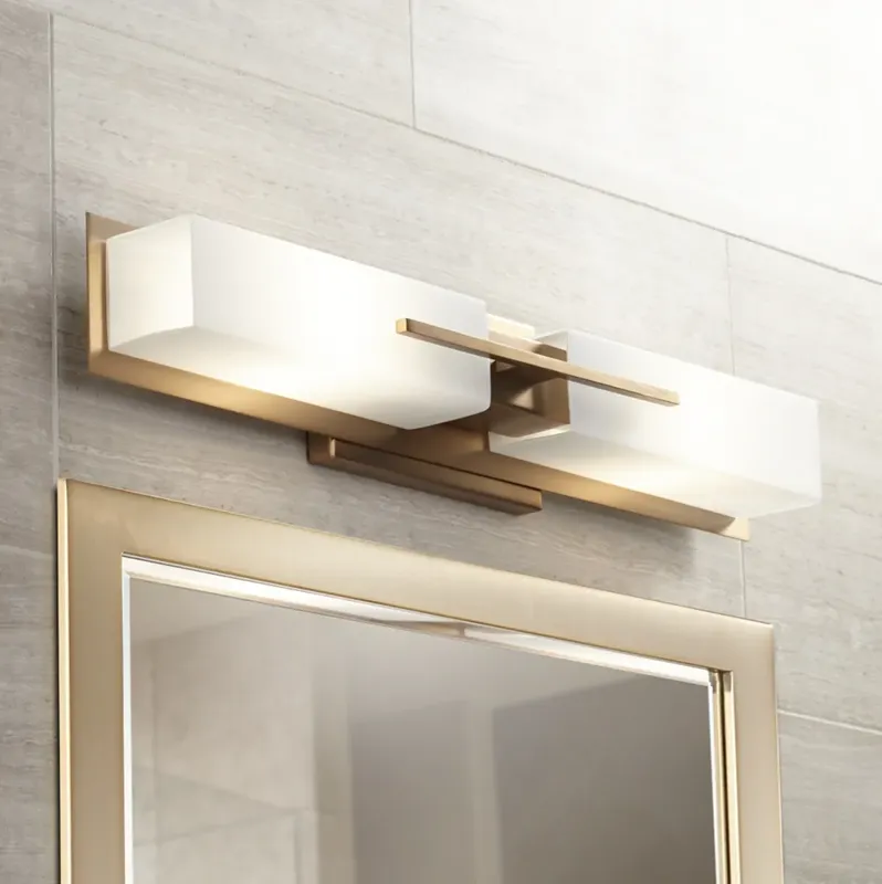 Possini Euro Midtown 23 1/2" Wide Burnished Brass Modern Bath Light