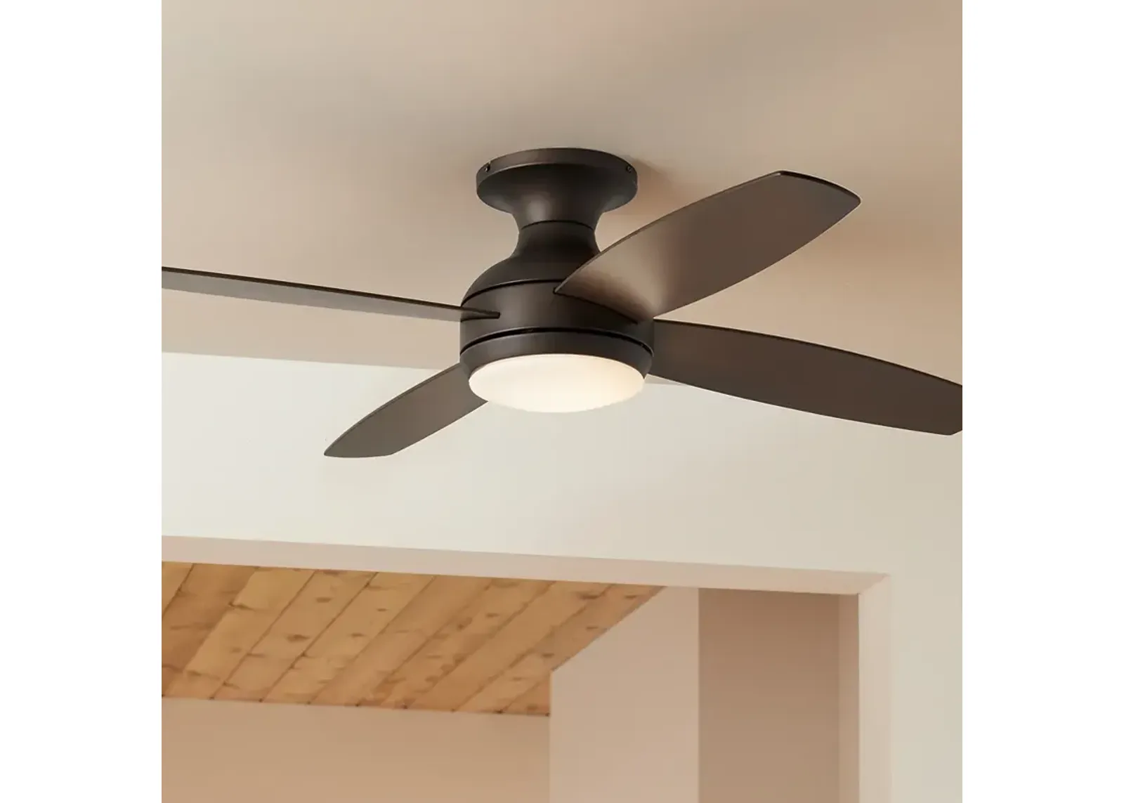 52" Casa Elite Oil-Rubbed Bronze LED Hugger Ceiling Fan with Remote