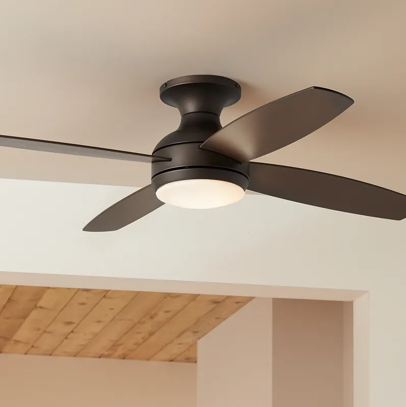 52" Casa Elite Oil-Rubbed Bronze LED Hugger Ceiling Fan with Remote