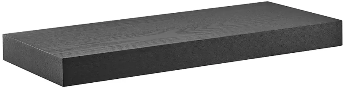 Barney 23 1/2" Wide Matte Black Wood Floating Wall Shelf