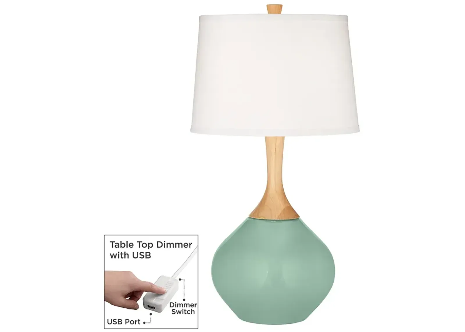 Grayed Jade Wexler Table Lamp with Dimmer