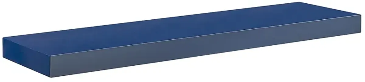 Barney 36" Wide Deep Blue Wood Floating Wall Shelf