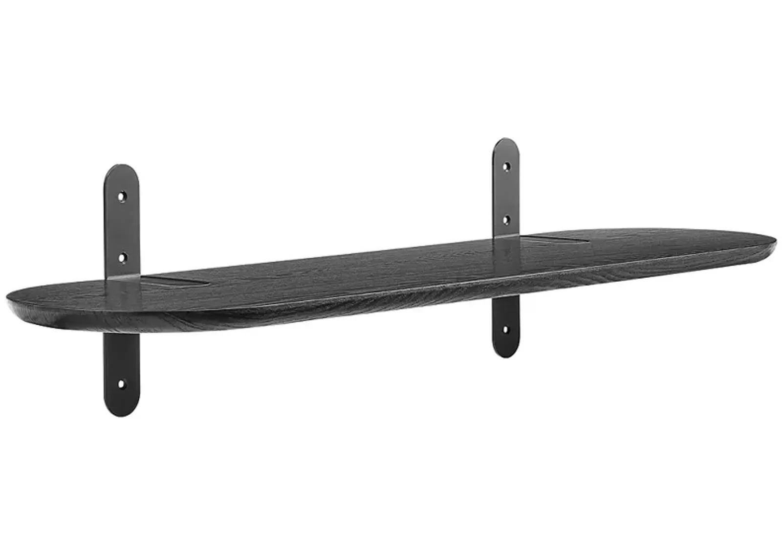 Catalina 35 1/2" Wide Matte Black Wood Floating Wall Shelf