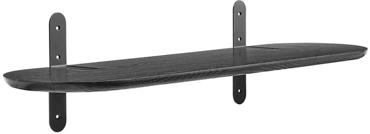 Catalina 35 1/2" Wide Matte Black Wood Floating Wall Shelf