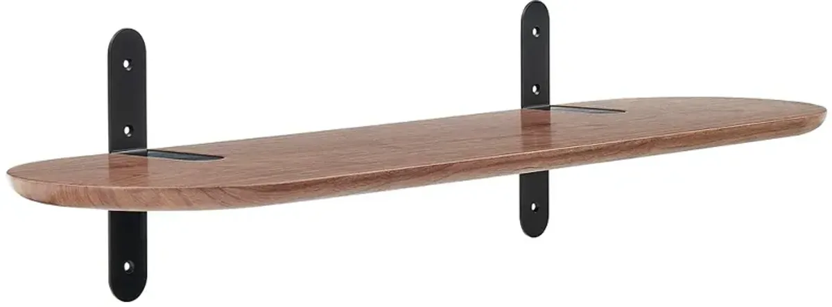 Catalina 35 1/2"W American Walnut Wood Floating Wall Shelf