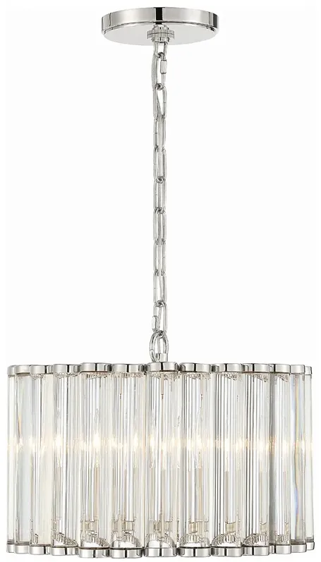 Libby Langdon for Crystorama Elliot 4 Light Polished Nickel Pendant