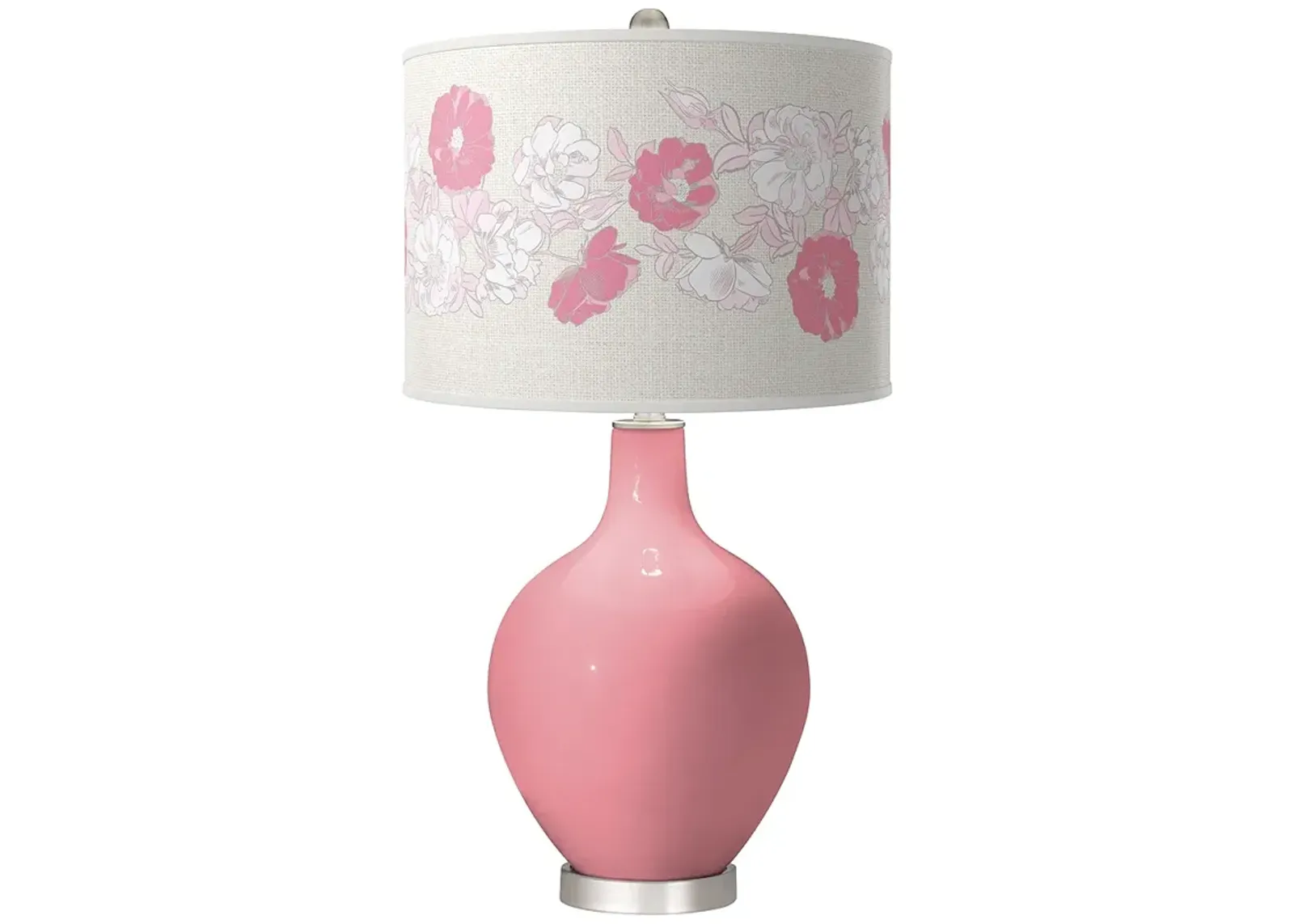 Haute Pink Rose Bouquet Ovo Table Lamp