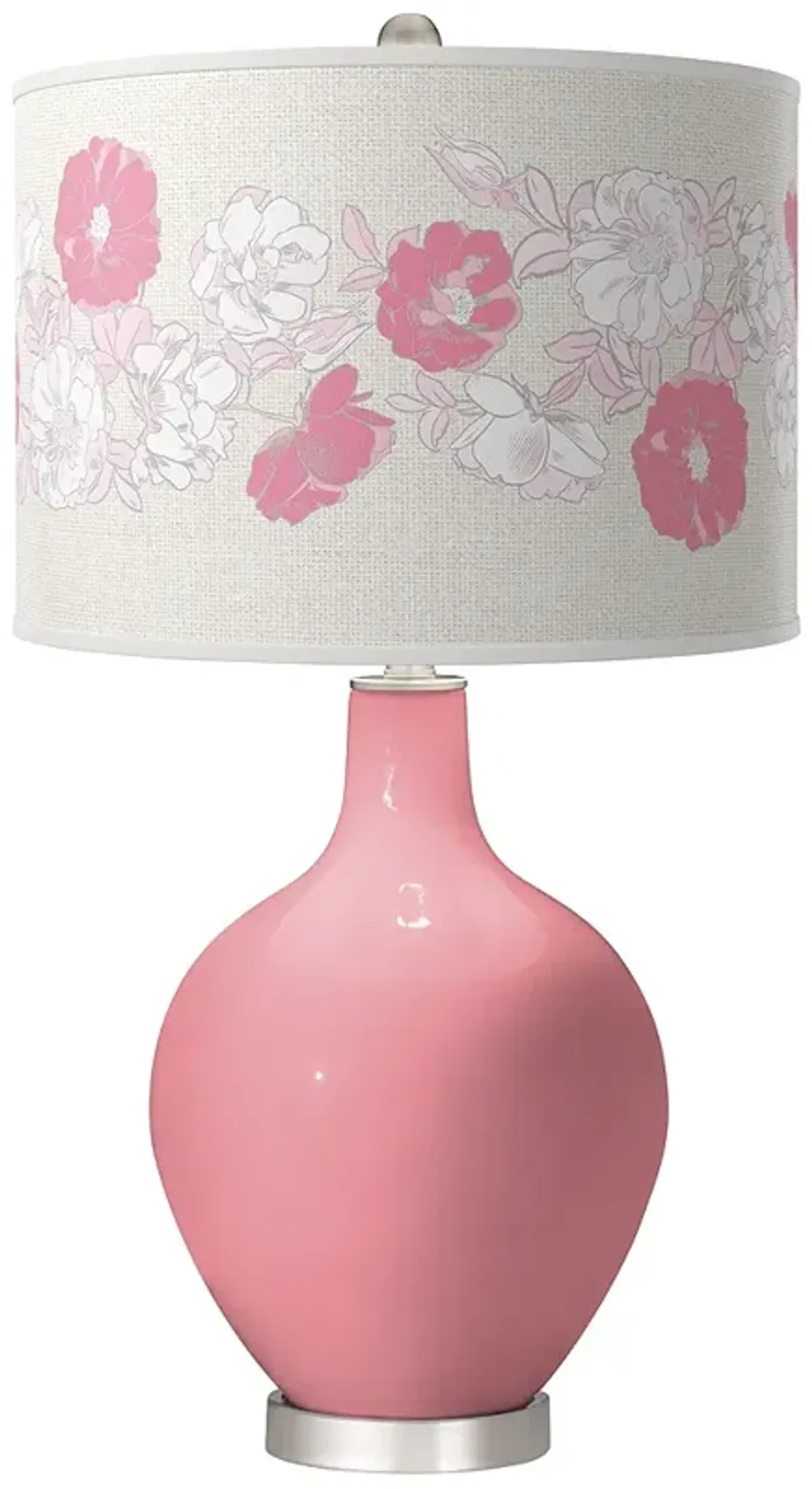 Haute Pink Rose Bouquet Ovo Table Lamp