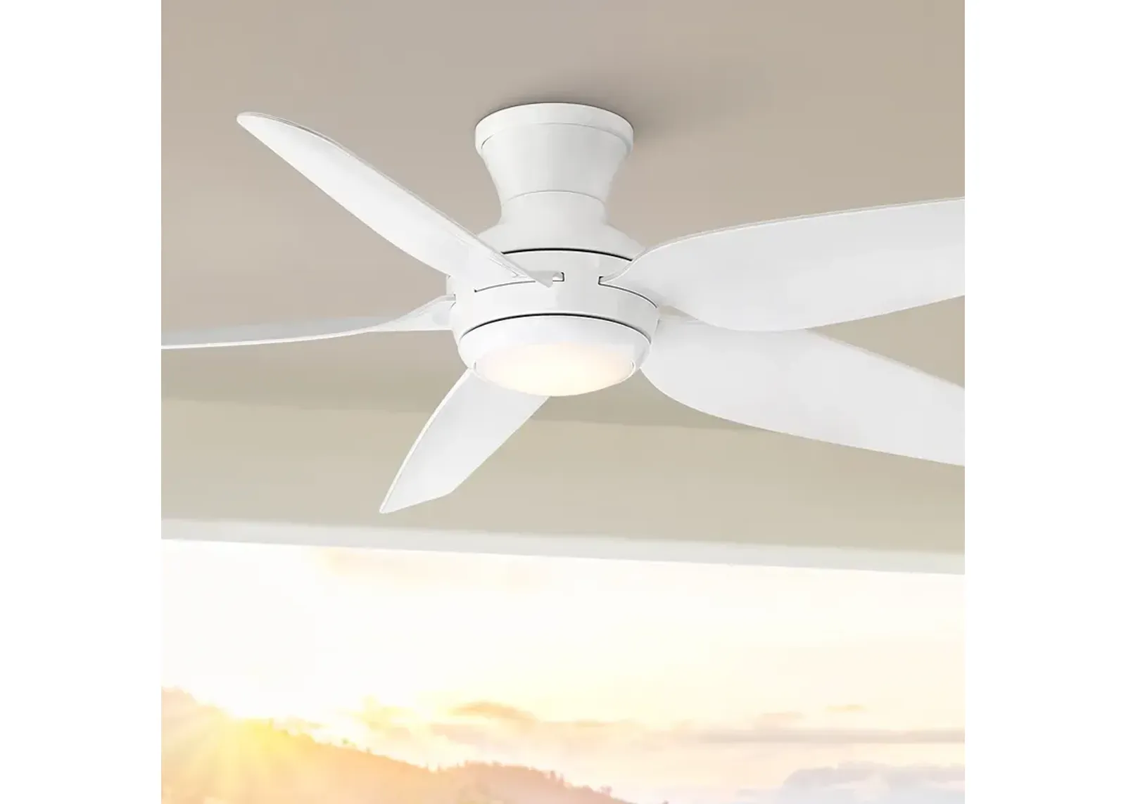 52" Casa Vieja Del Diego White LED Indoor/Outdoor Hugger Ceiling Fan