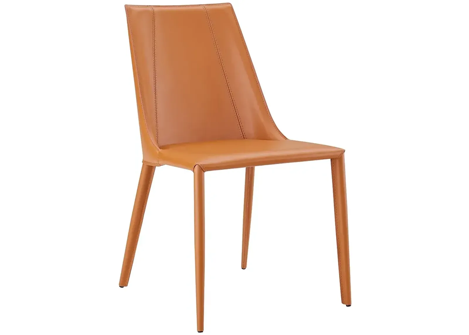 Kalle Cognac Leather Armless Side Chair