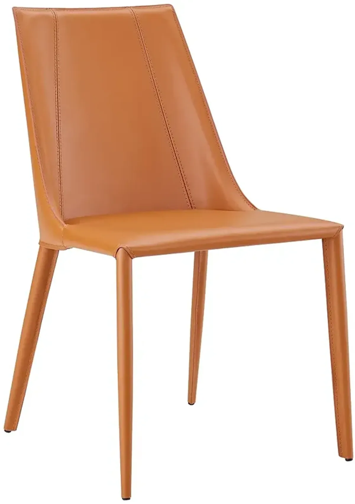 Kalle Cognac Leather Armless Side Chair