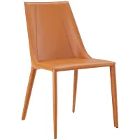 Kalle Cognac Leather Armless Side Chair