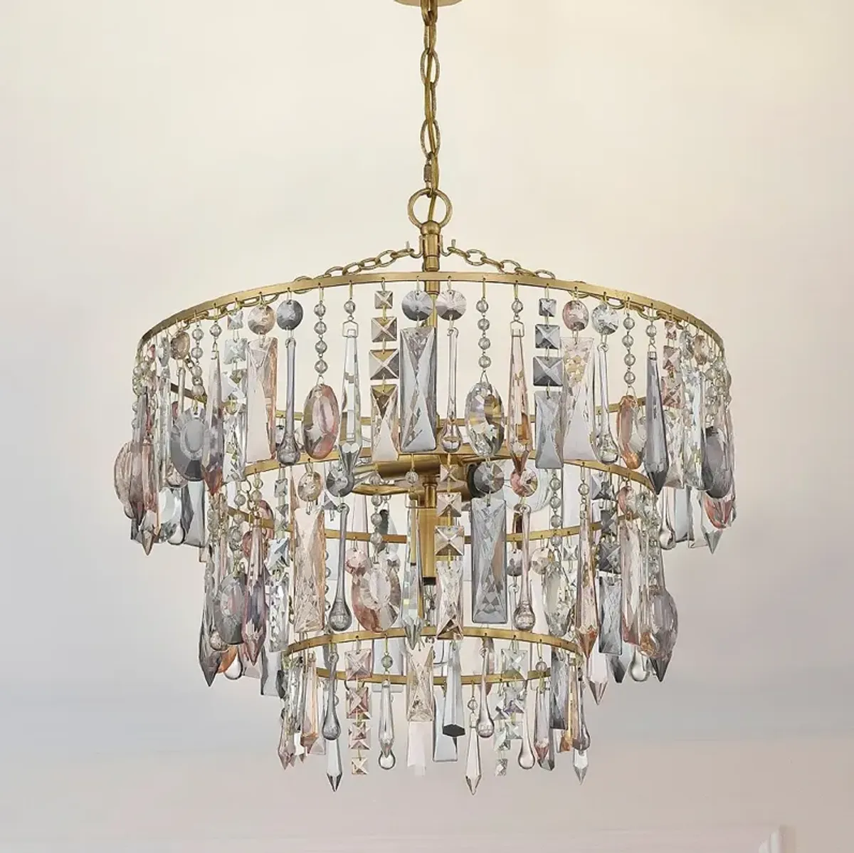 Crystorama Elsa 20" Wide Antique Gold 3-Tier Chandelier