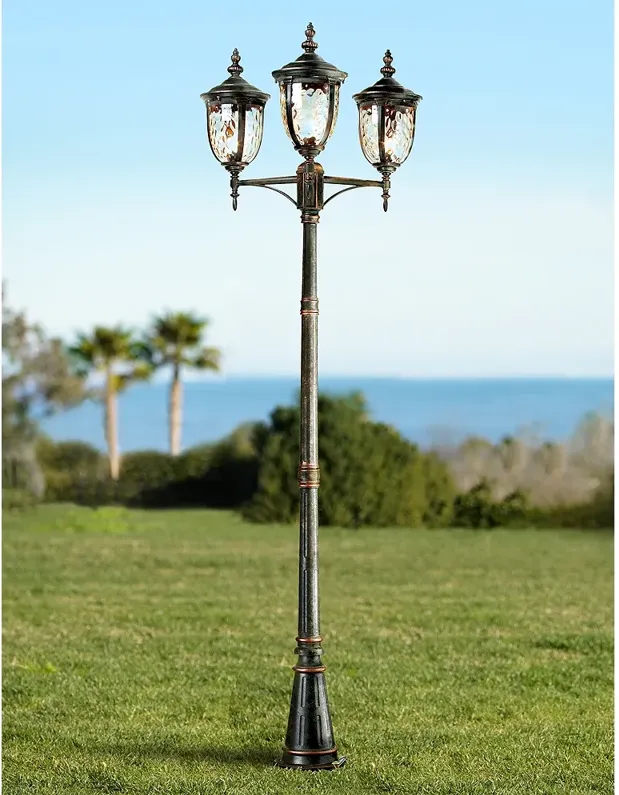 Bellagio 96" High Bronze Outdoor 3-Light Street Lantern