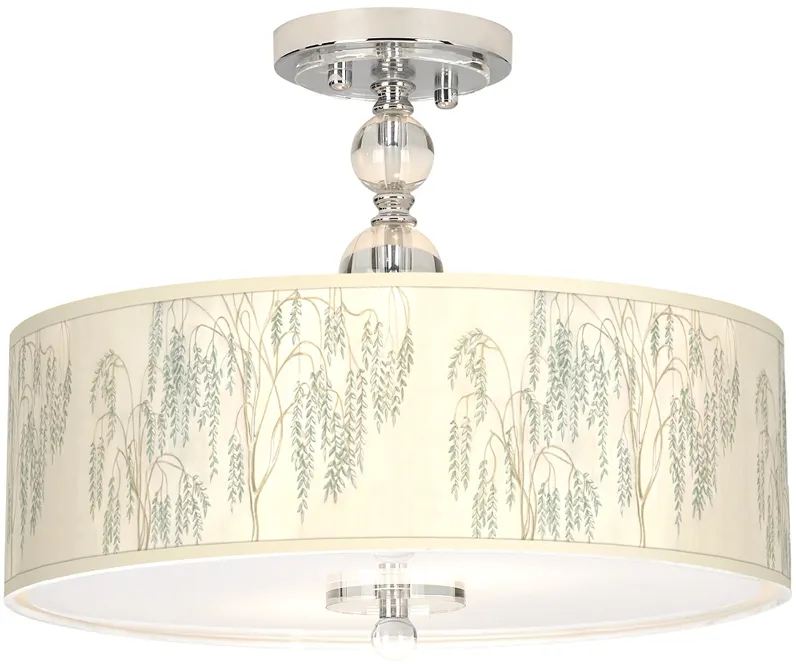 Weeping Willow Giclee 16" Wide Semi-Flush Ceiling Light