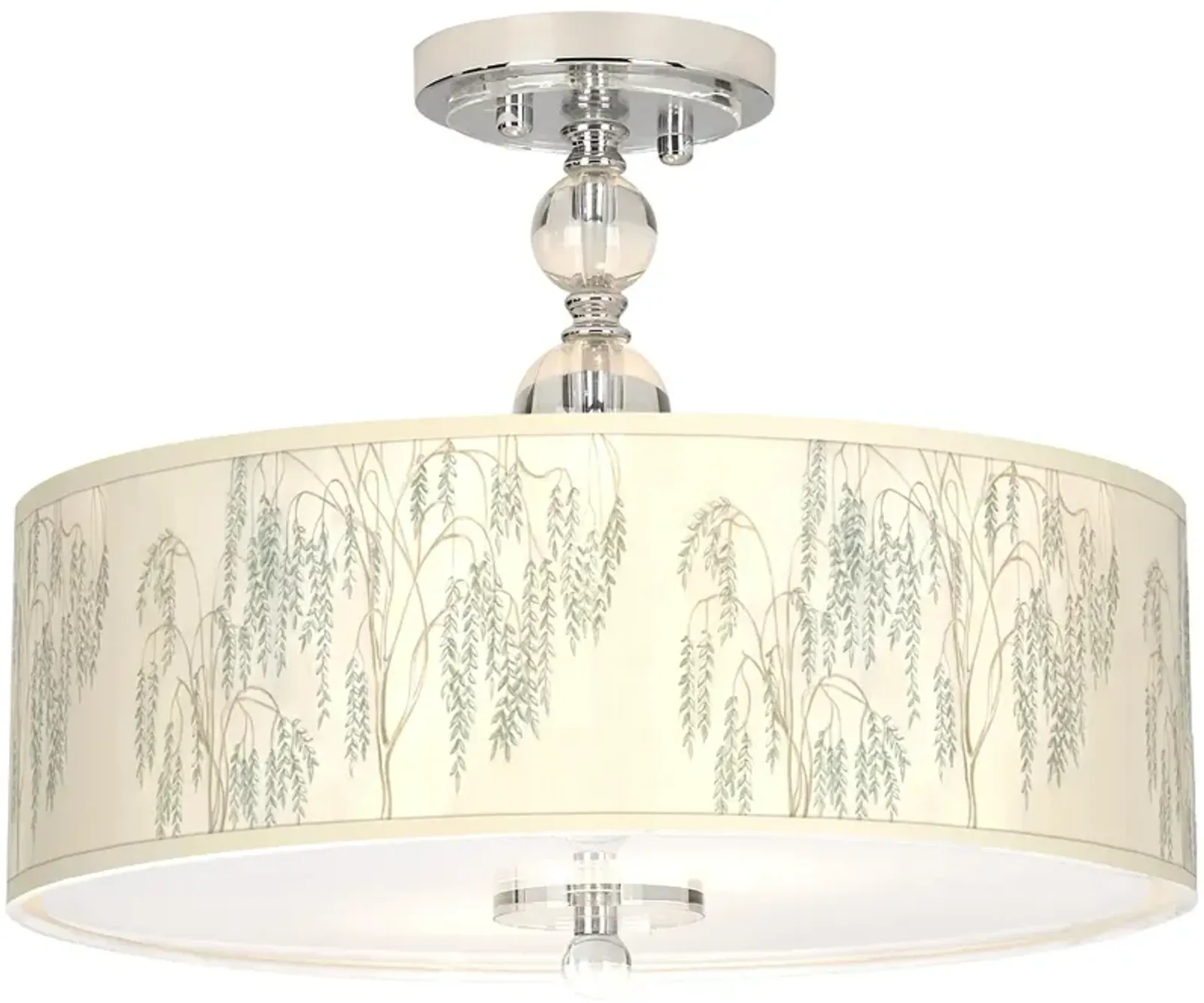 Weeping Willow Giclee 16" Wide Semi-Flush Ceiling Light