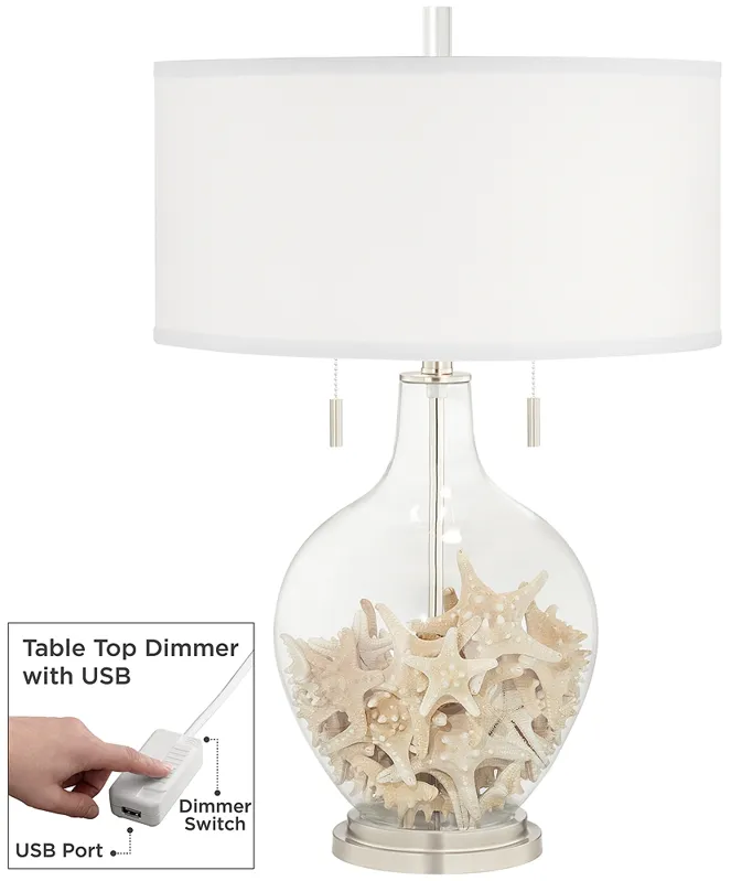 Clear Glass Toby Table Lamp with Dimmer