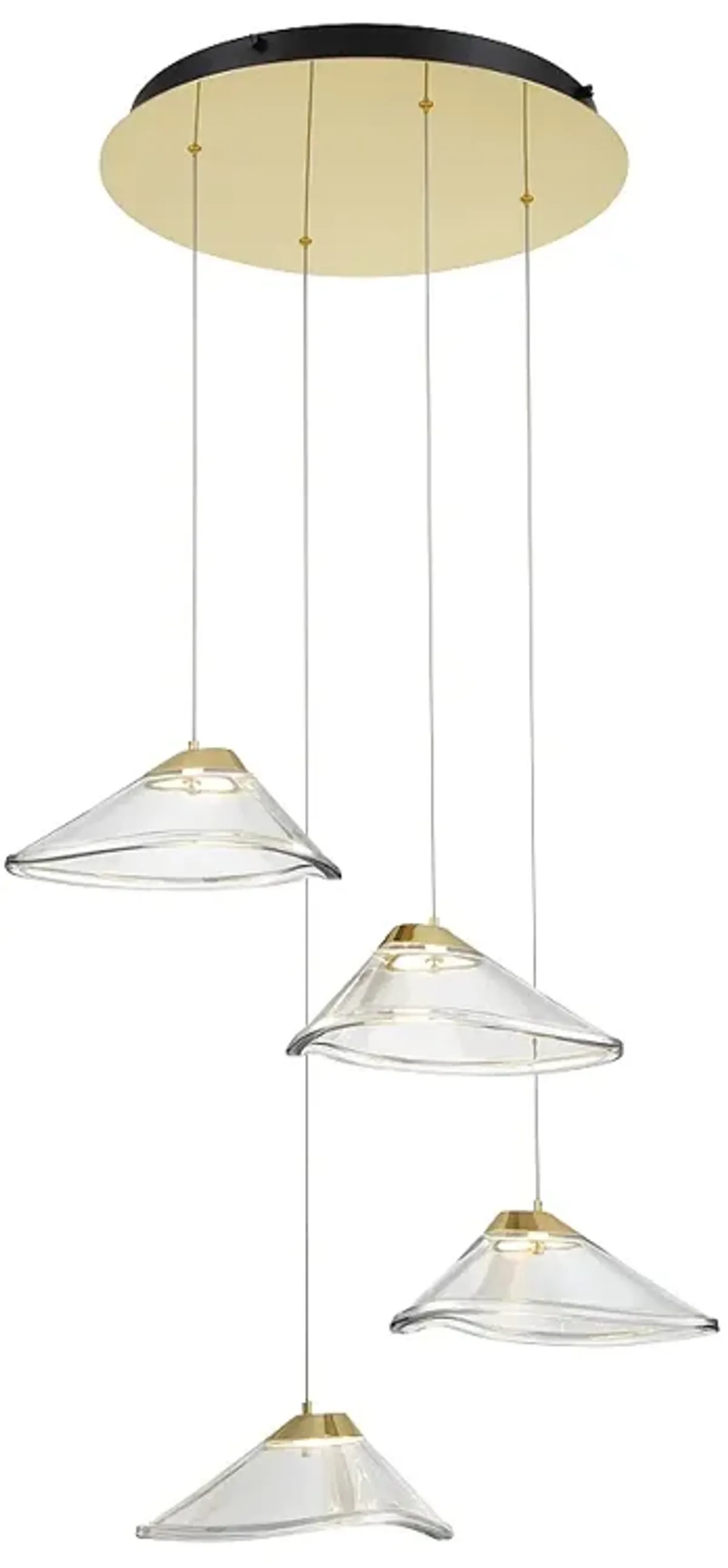 George Kovacs Sneer 4-Light LED Coal and Sun Gold Pendant