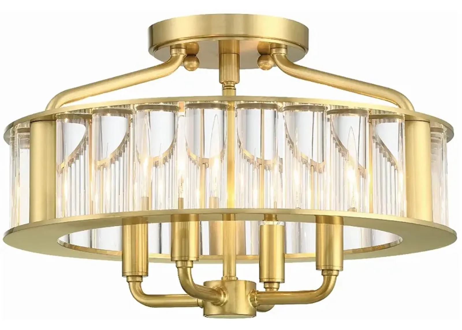 Libby Langdon for Crystorama Farris 4 Light Aged Brass Ceiling Mount