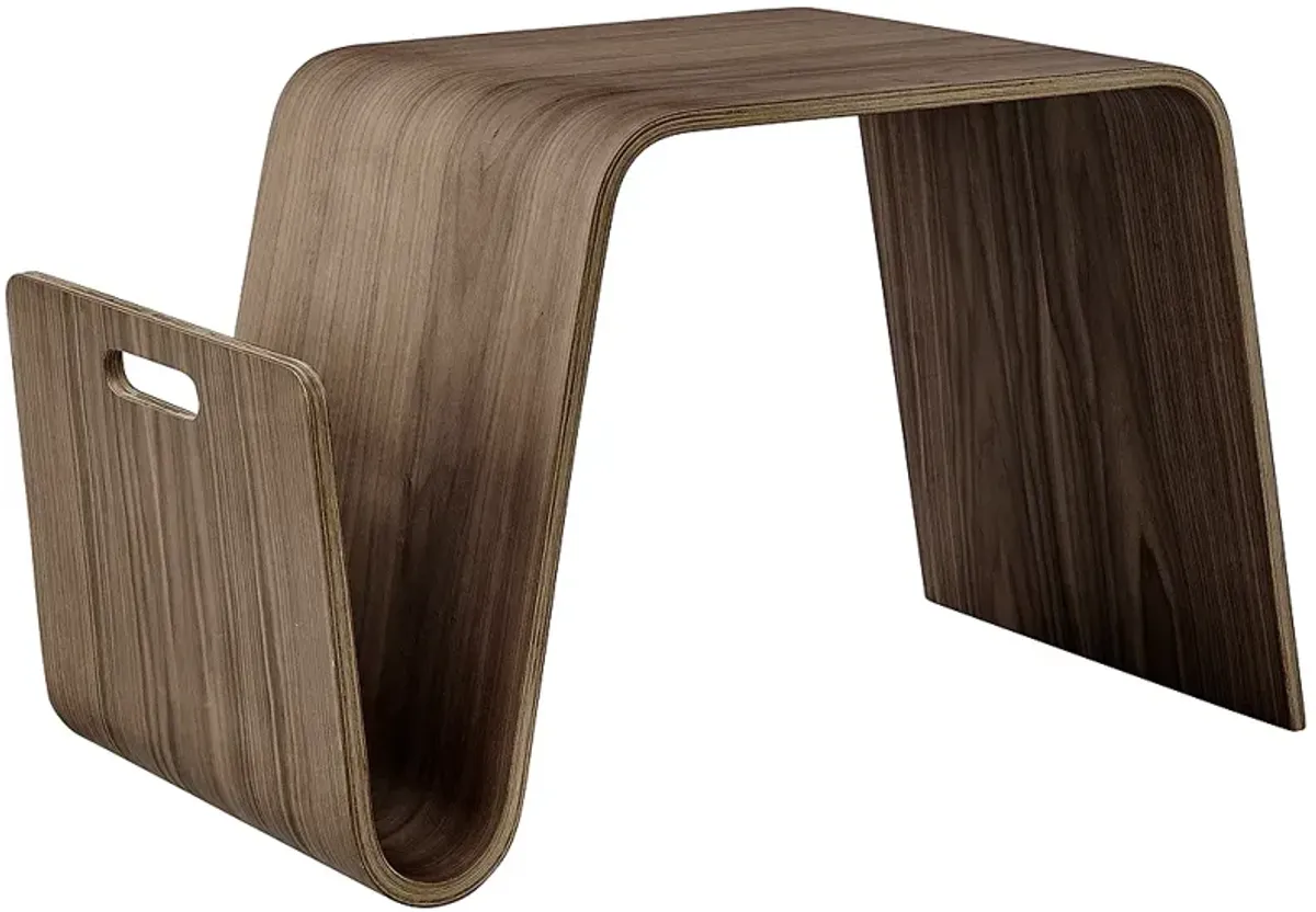 Anise 26 1/2" Wide Walnut Veneer Wood Side Table