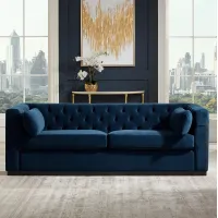 Jessica 83 1/2" Wide Blue Velvet Sofa