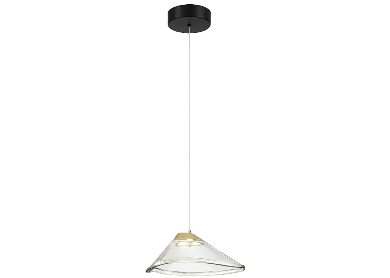 George Kovacs Sneer 1-Light LED Coal and Sun Gold Mini Pendant