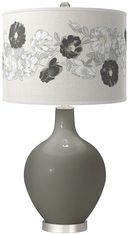 Gauntlet Gray Rose Bouquet Ovo Table Lamp