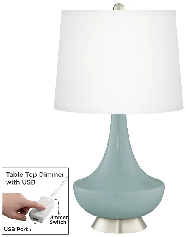 Aqua-Sphere Gillan Glass Table Lamp with Dimmer