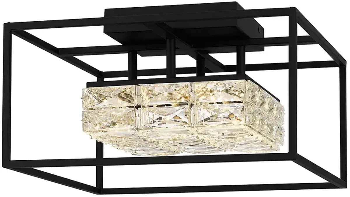 Dazzle Integrated LED Matte Black Semi-Flush Mount