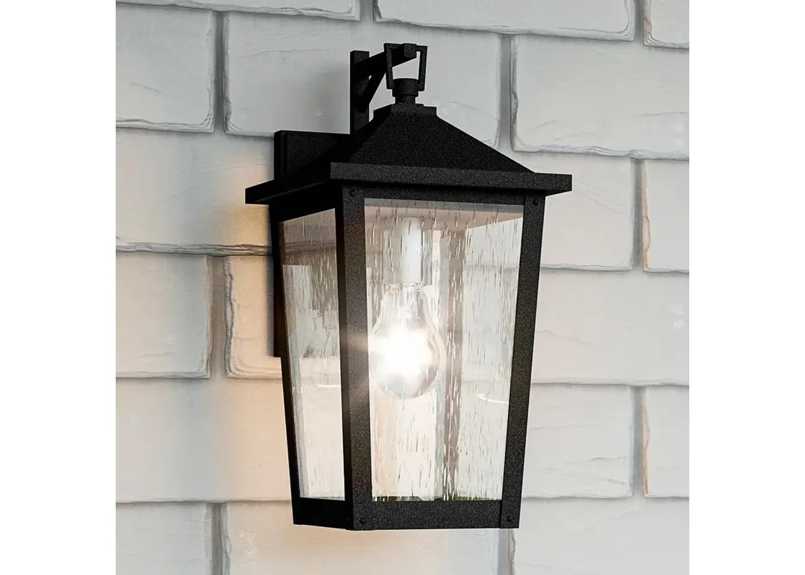 Quoizel Stoneleigh 13 1/4" High Mottled Black Outdoor Wall Light