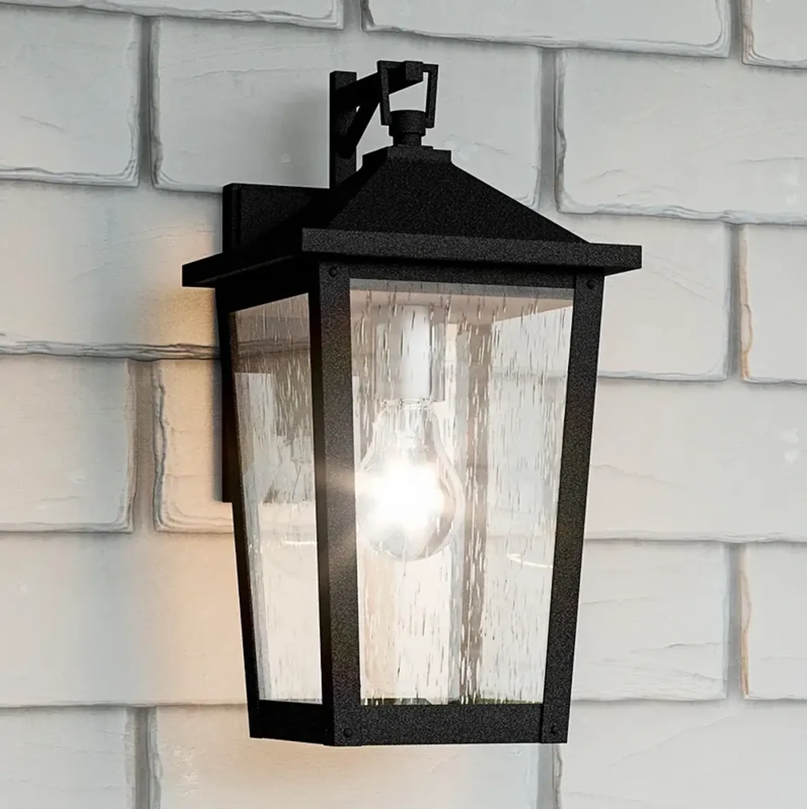 Quoizel Stoneleigh 13 1/4" High Mottled Black Outdoor Wall Light