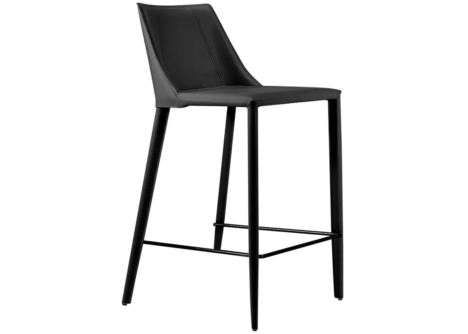 Kalle 26" Black Leather Counter Stool