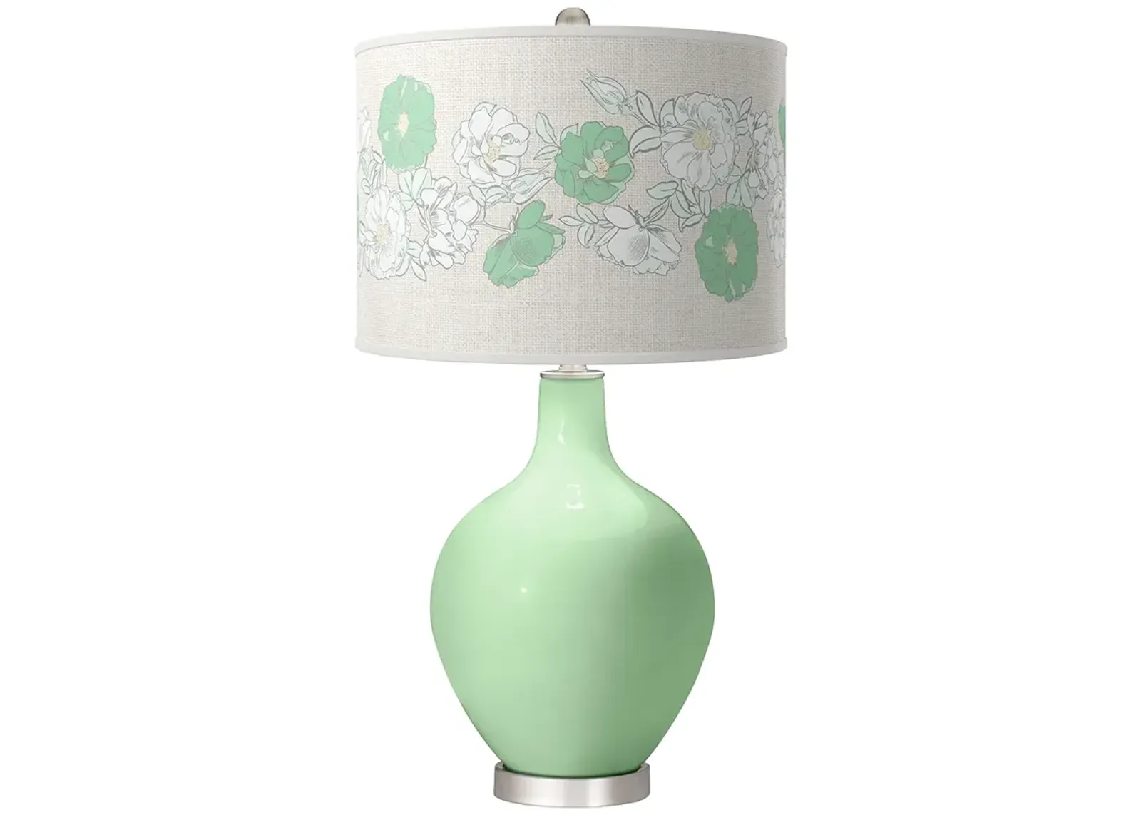 Color Plus Ovo 28 1/2" Rose Bouquet Shade Flower Stem Green Table Lamp