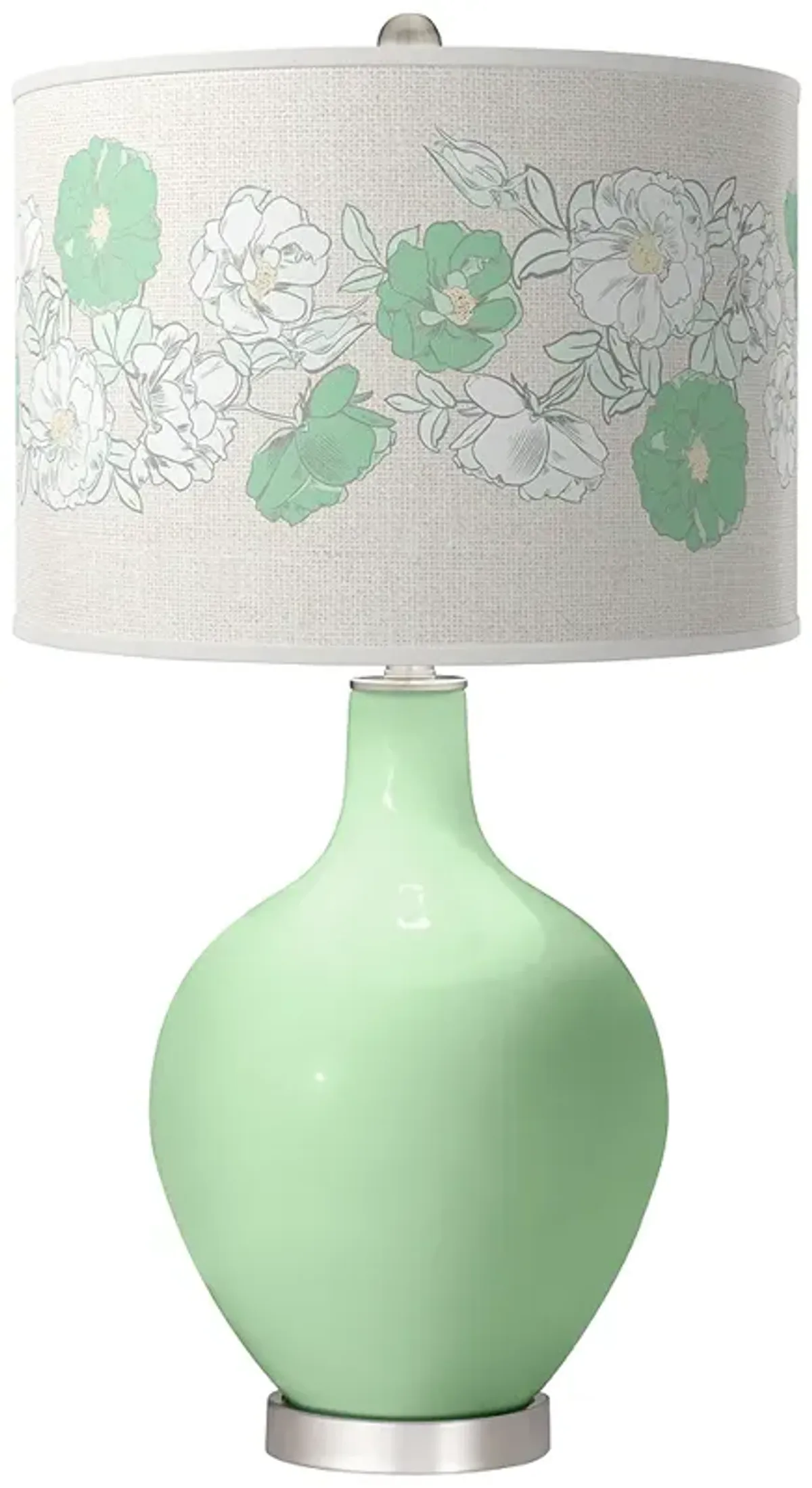 Color Plus Ovo 28 1/2" Rose Bouquet Shade Flower Stem Green Table Lamp