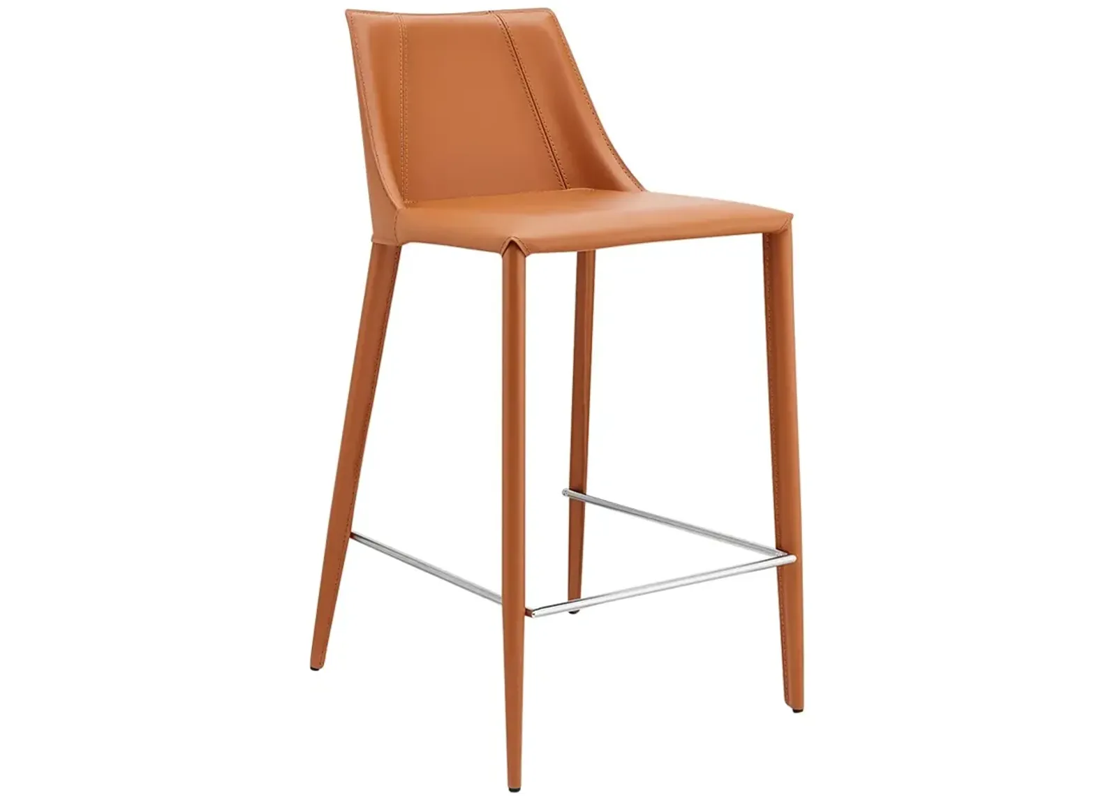 Kalle 26" Cognac Leather Counter Stool