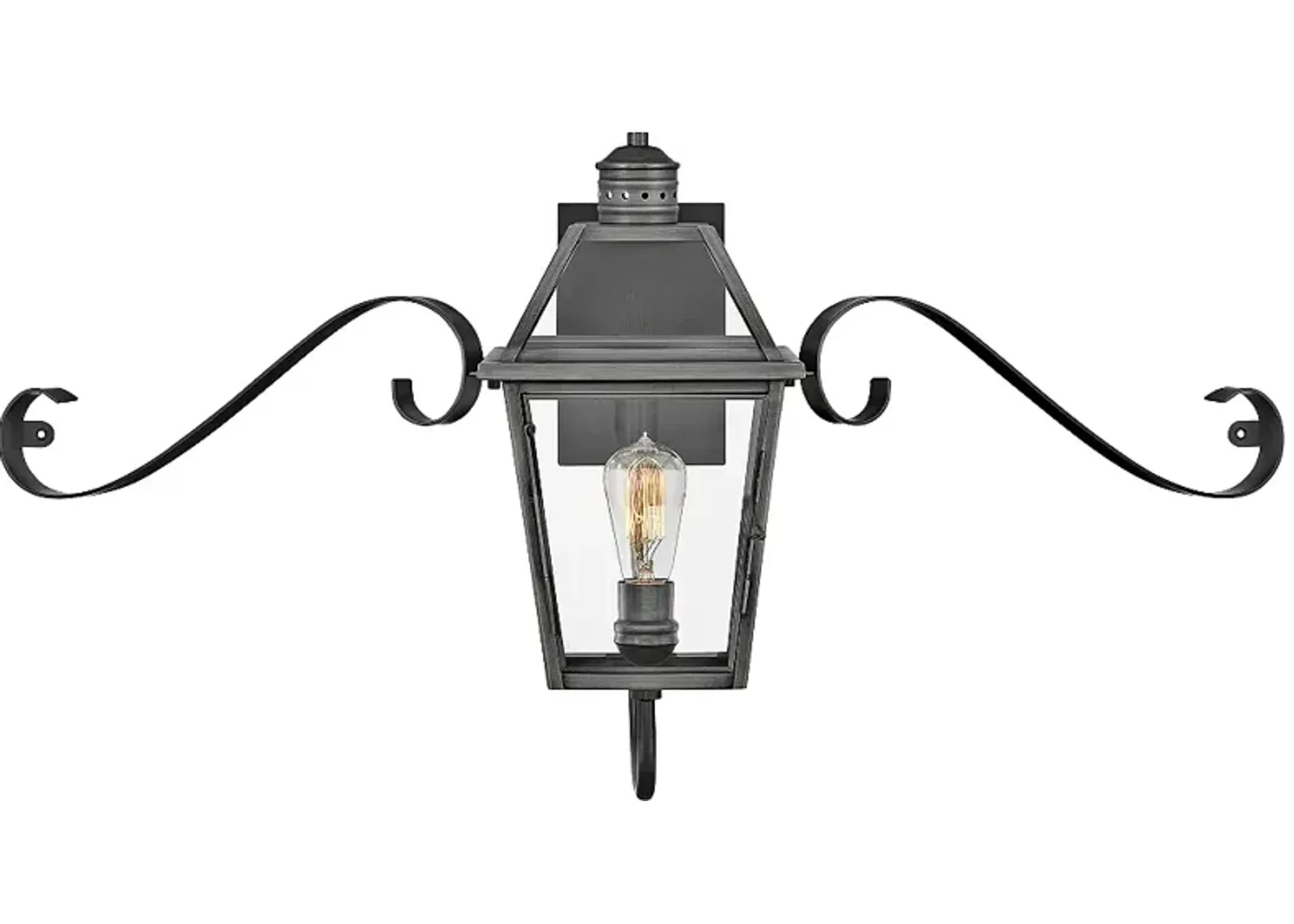 Hinkley Nouvelle 37" Wide Blackened Brass Outdoor Wall Light