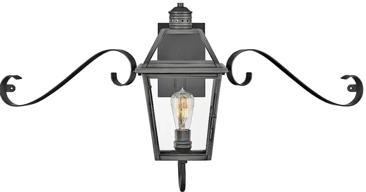 Hinkley Nouvelle 37" Wide Blackened Brass Outdoor Wall Light